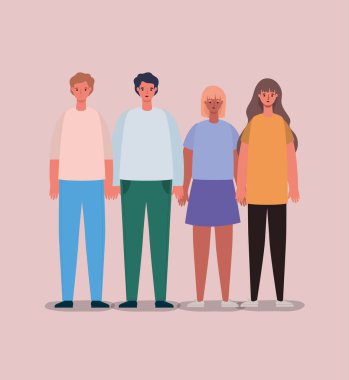 Kadınlar ve erkekler vektör tasarımını avatarlar