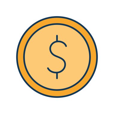 Bozuk para satırı ve biçim ikonu vektör tasarımını doldur