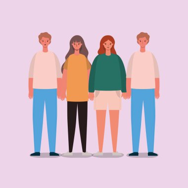 Kadınlar ve erkekler vektör tasarımını avatarlar