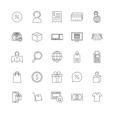 Çevrimiçi satır biçimi vektör tasarımı alışverişi