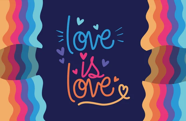 Amor es el amor entre el diseño de vectores bandera lgtbi — Vector de stock