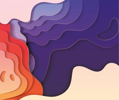 Turuncu ve mor dalgalar arka plan vektör tasarımı