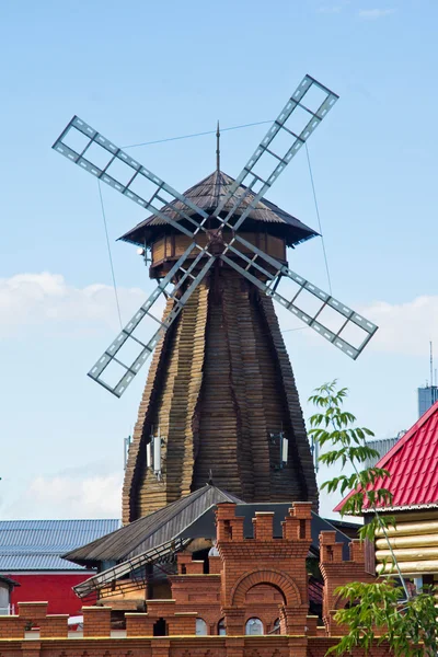 Wooden mill in summer day — Stock Photo, Image