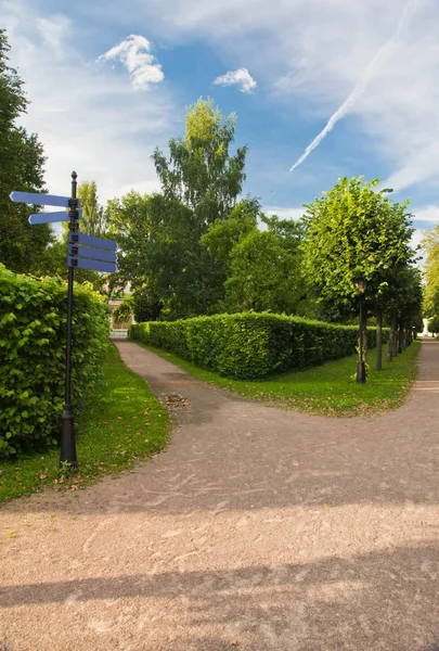 Cesty mezi stromy v parku — Stock fotografie