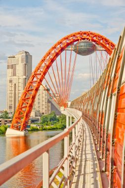 Güzel araba köprü Nehri üzerinde yaz gününde