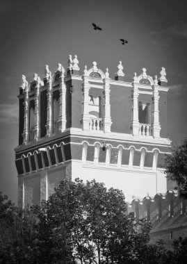 yaz gün siyah ve Beyaz Kule yukarıda ravens