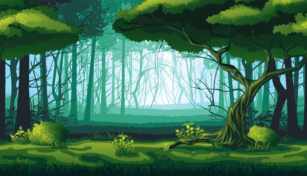 Dessin dense forêt mixte illustration de vecteur. Illustration du