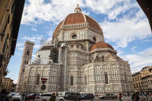 Basilica Santa Maria Del Fiore Duomo Floransa Talya Yapı Iskeleleri — Stok fotoğraf