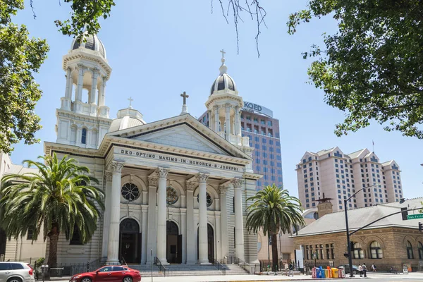 Palms Front Basilica San Jose — Stock Photo, Image