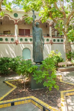 Mısır müzesinin bahçesindeki Pytagoras heykeli, San Jose, Ca, Usa