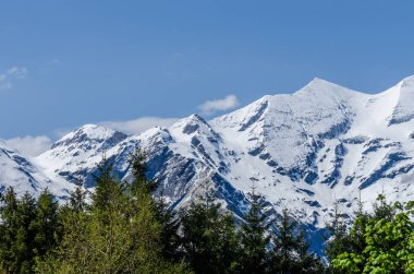 kar ve ağaçlar ile yüksek Dağları