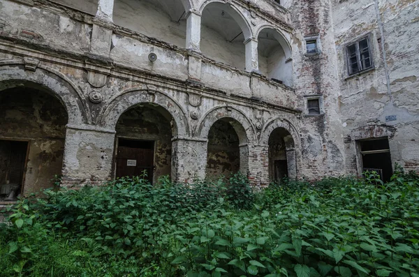 Övervuxen innergård av slottet — Stockfoto