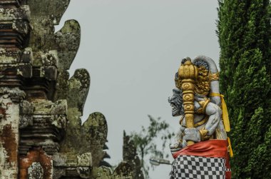 colorful figures of temple in bali