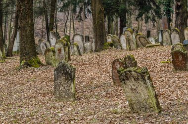 mezarlığı üzerinde eski mezar taşları