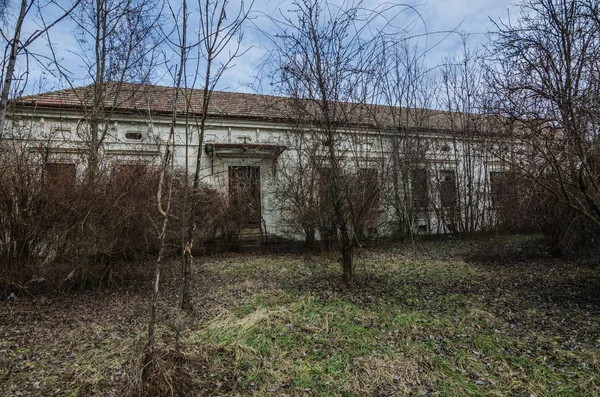 Überwuchertes langes Haus — Stockfoto