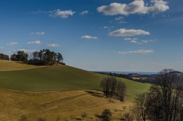Зеленый коричневый холм — стоковое фото