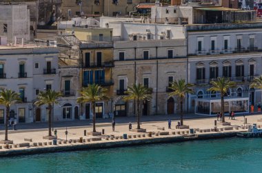 Brindisi limanından palmiye ağaçları