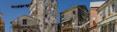 Corfu town panorama çamaşır
