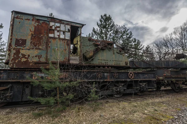 Vieux wagon avec un dispositif de câble — Photo