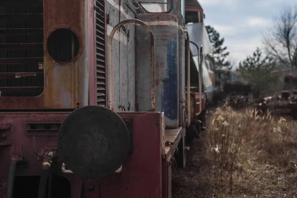旧火车的前景 — 图库照片