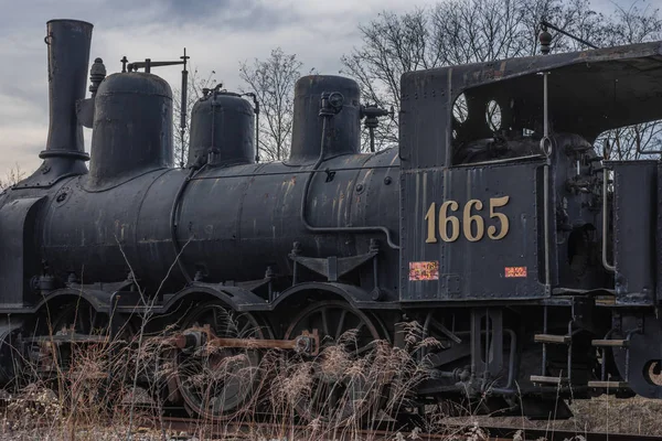 Locomotora de vapor 1665 en un ferrocarril — Foto de Stock
