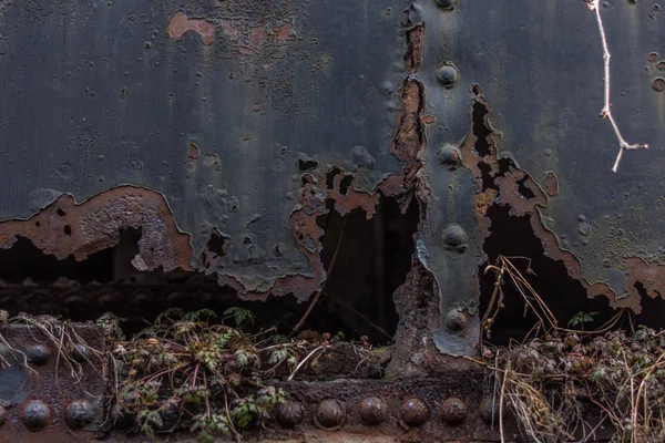 Rusted tin from an old train — Stock Photo, Image