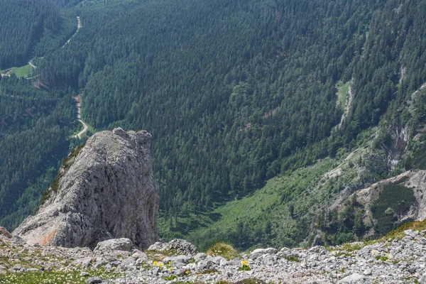 Rochers Vue Sur Vallée Lors Randonnées Montagne — Photo