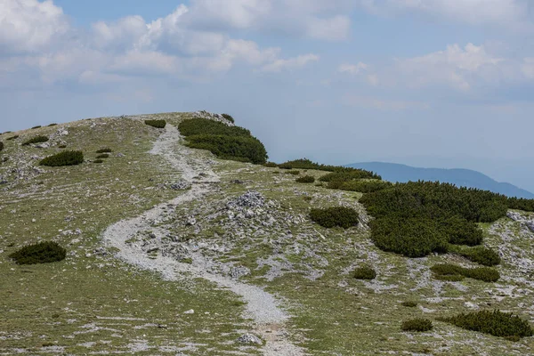 Pfad Von Einem Gipfel Auf Einem Berg Beim Wandern — Stockfoto