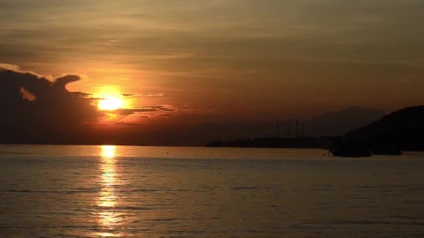 Nascer Sol Praia Mar Férias — Vídeo de Stock