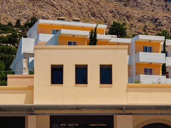 Griekse Villas op Rhodos Rechtenvrije Stockfoto's