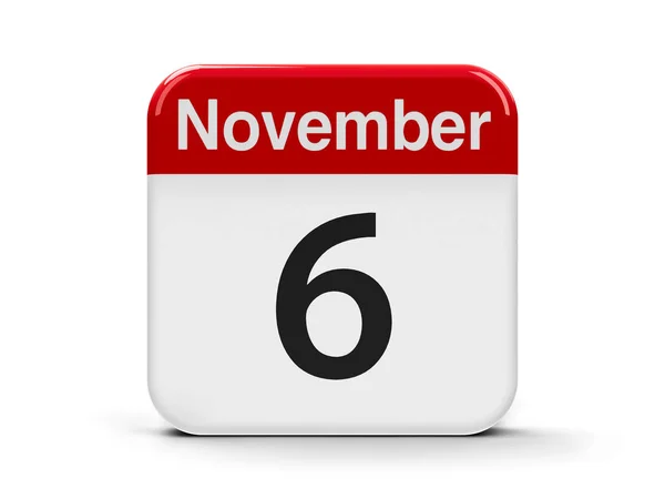6 listopada kalendarza — Zdjęcie stockowe