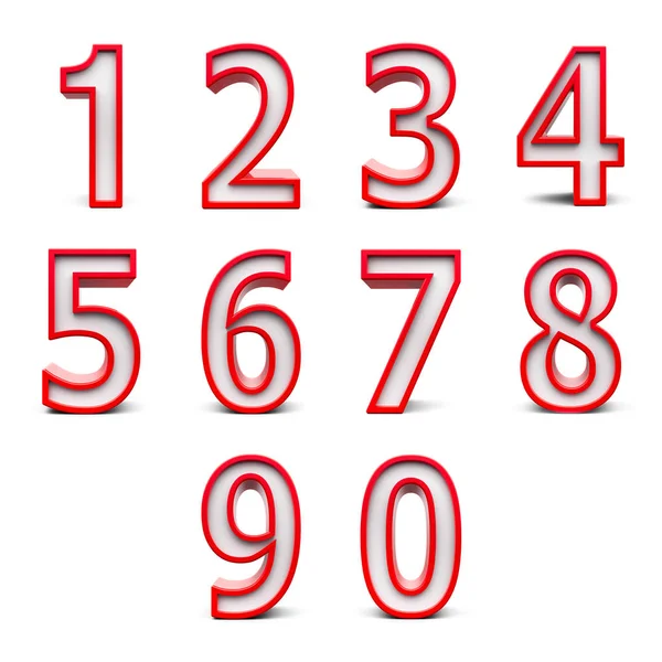 Röda siffror set #2 — Stockfoto