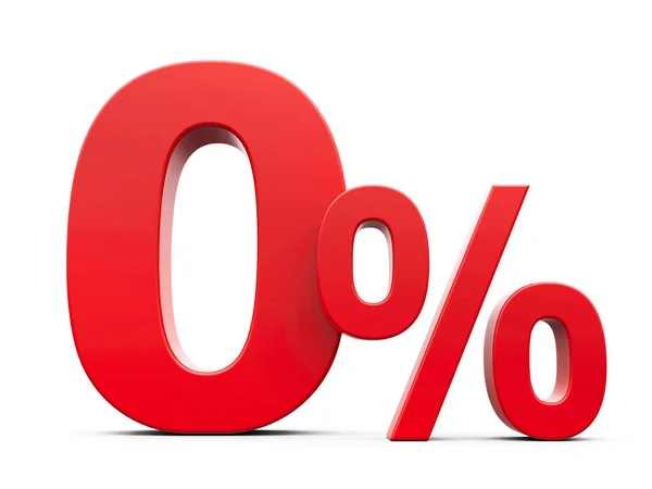Red Zero Percent #4 — Stock Photo, Image
