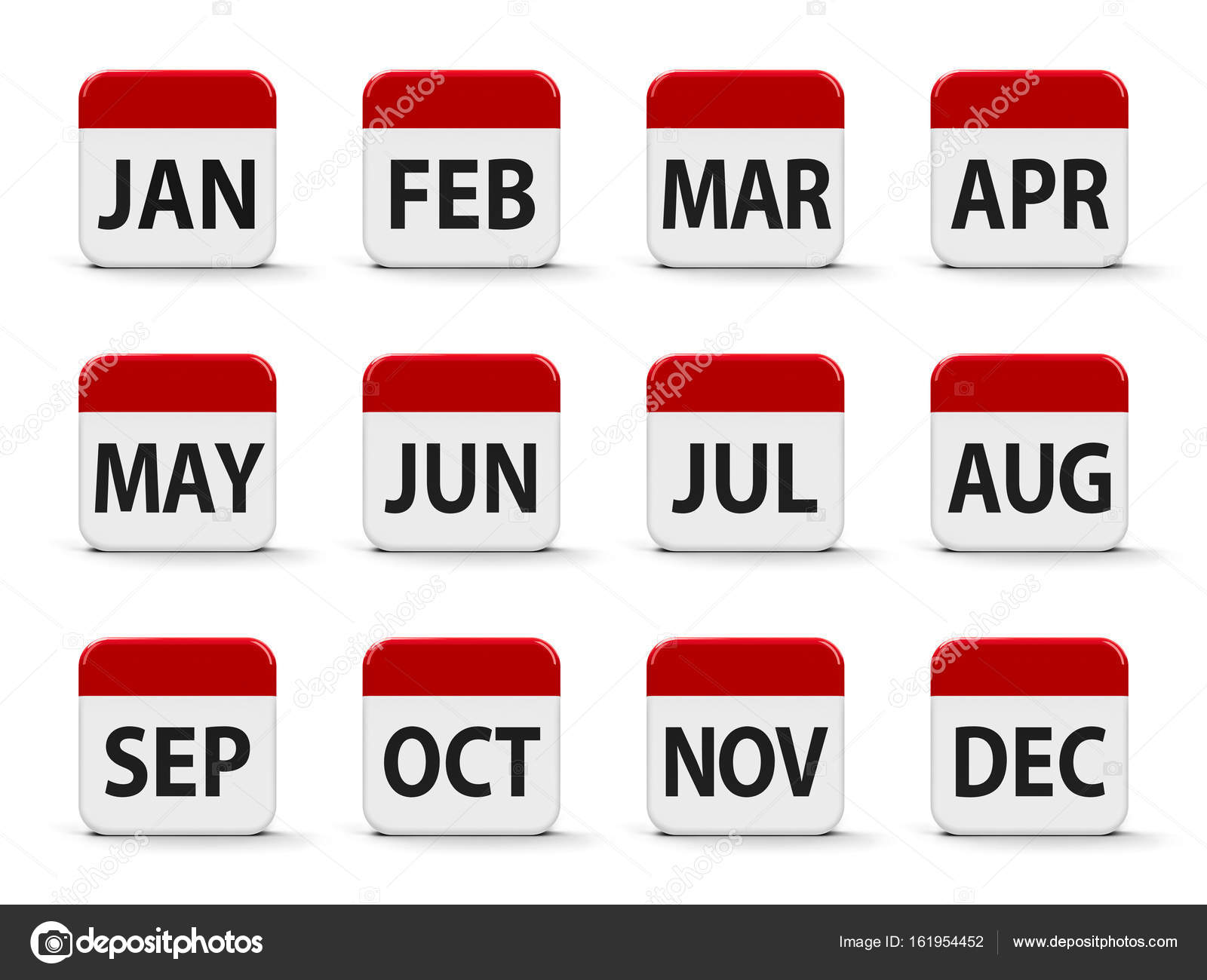 几个月的日历设置——图库图片© Oakozhan #161954452