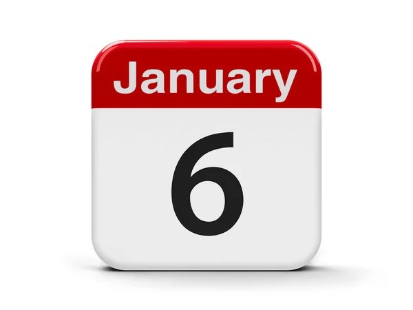 6th January Calendar — Stock Photo, Image