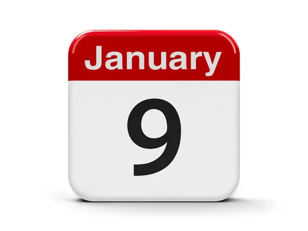 9 de Janeiro Calendário — Fotografia de Stock