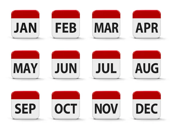 Months calendar set — Stock Photo, Image