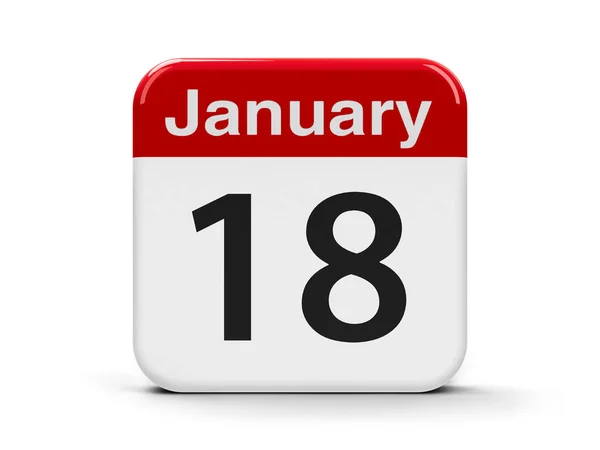 18 stycznia kalendarza — Zdjęcie stockowe