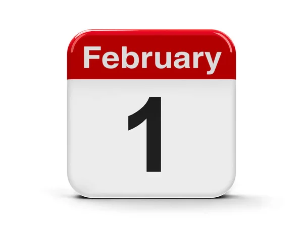 1 lutego kalendarz — Zdjęcie stockowe