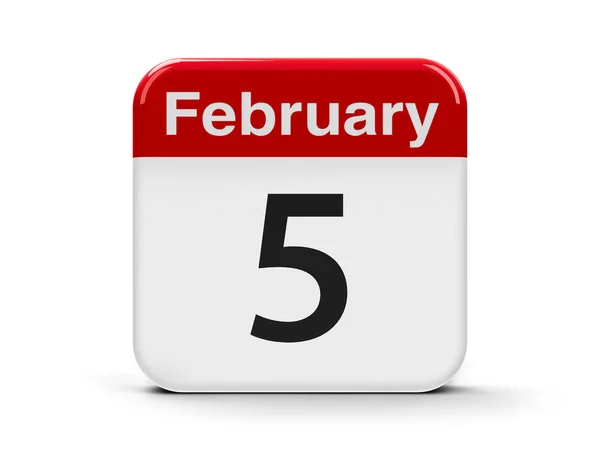 5 lutego kalendarz — Zdjęcie stockowe