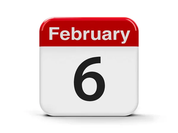 6 lutego kalendarz — Zdjęcie stockowe