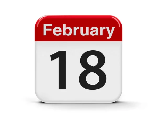 Calendar 18th February — Stock Photo, Image