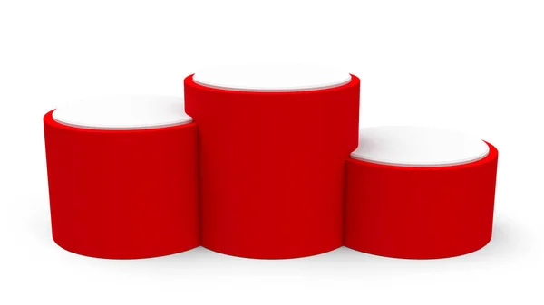 Podium cilindro vermelho em branco — Fotografia de Stock