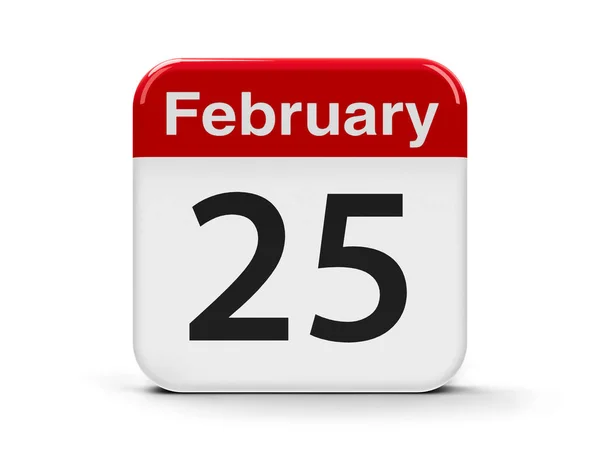 Calendario 25 de febrero —  Fotos de Stock