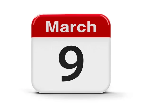 9 марта Календарь — стоковое фото