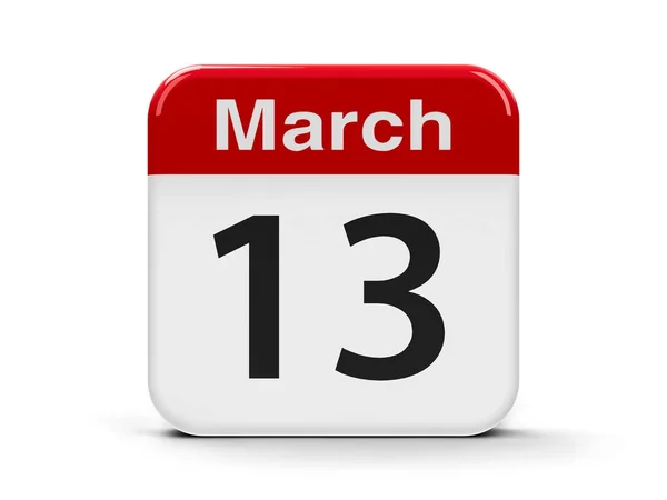 Calendario 13 de marzo — Foto de Stock