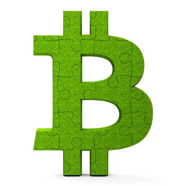 Yeşil bulmaca bitcoin işareti