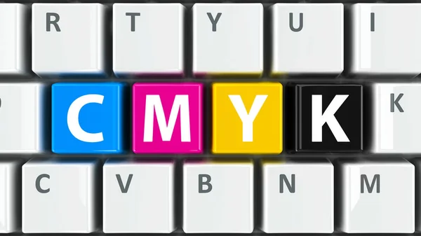 Teclado de computador CMYK — Fotografia de Stock