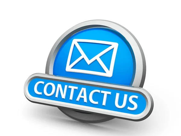 Blue contact us icon — Stock Photo, Image