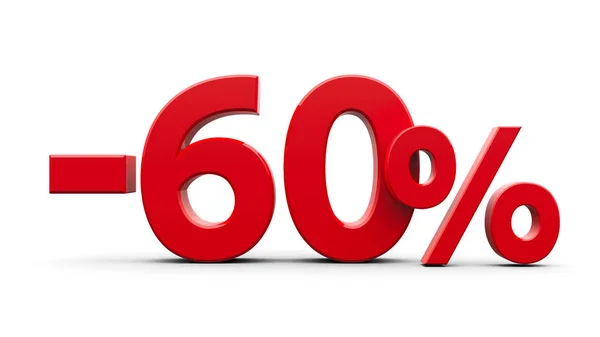 Rosso meno 60% — Foto Stock